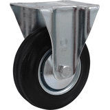 Bokwiel rubber zwart bev.pl. 125mm