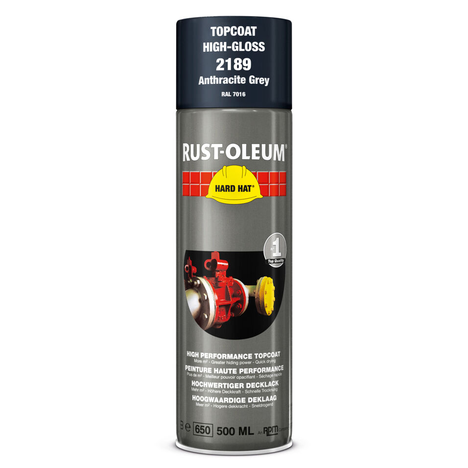Product afbeelding Rust-Oleum deklaag hooglans RAL 7016 Antraciet 500 ml