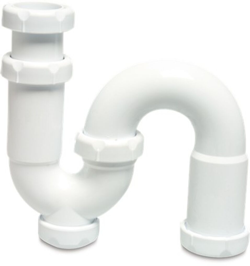 Product afbeelding Sifon PP 1 1/2" x 40 mm binnendraad x klem wit type S