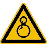 Sticker intrekgevaar geel          100mm