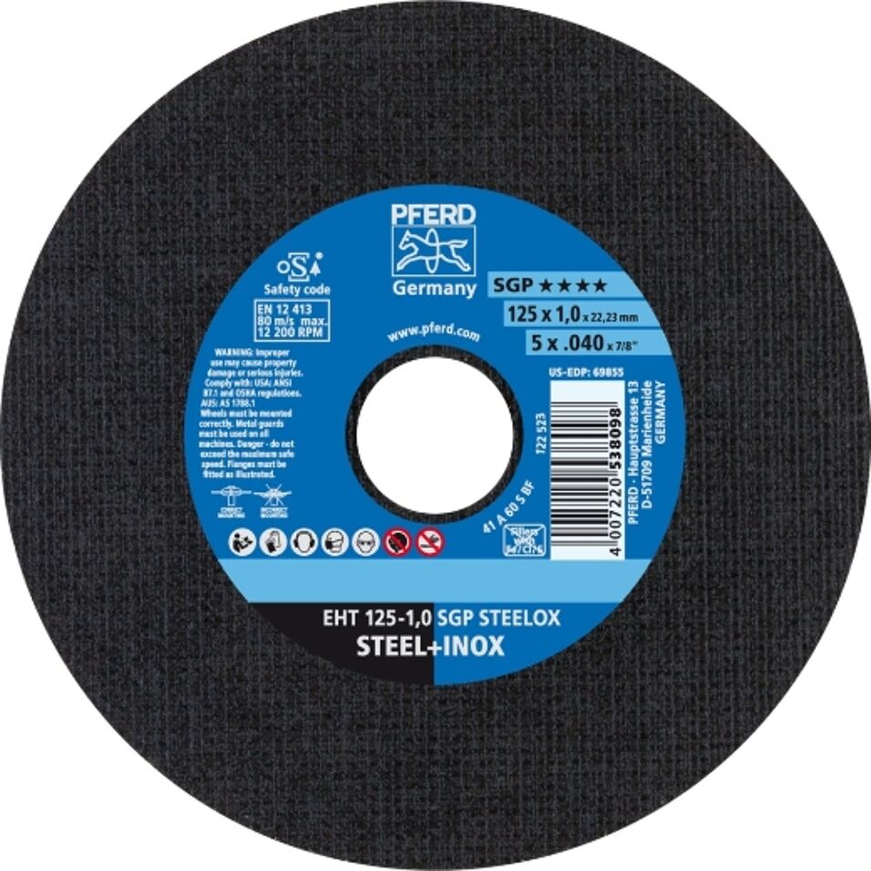 Product afbeelding Pferd Doorslijpschijf- EHT 125-1,0 SGP STEELOX