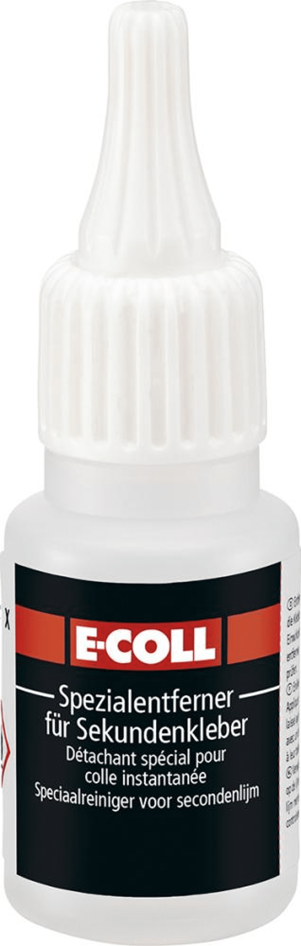 Product afbeelding E-Coll Speciaal verwijderaar voor secondelijm 20 ml