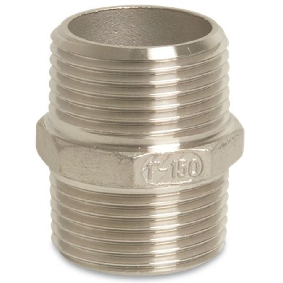 Product afbeelding Dubbele nippel nr.280 RVS 316 1/2"