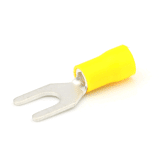 Kabelschoen,vork,geel  6.4mm 686YLW-100, 2.5-6.0mm
