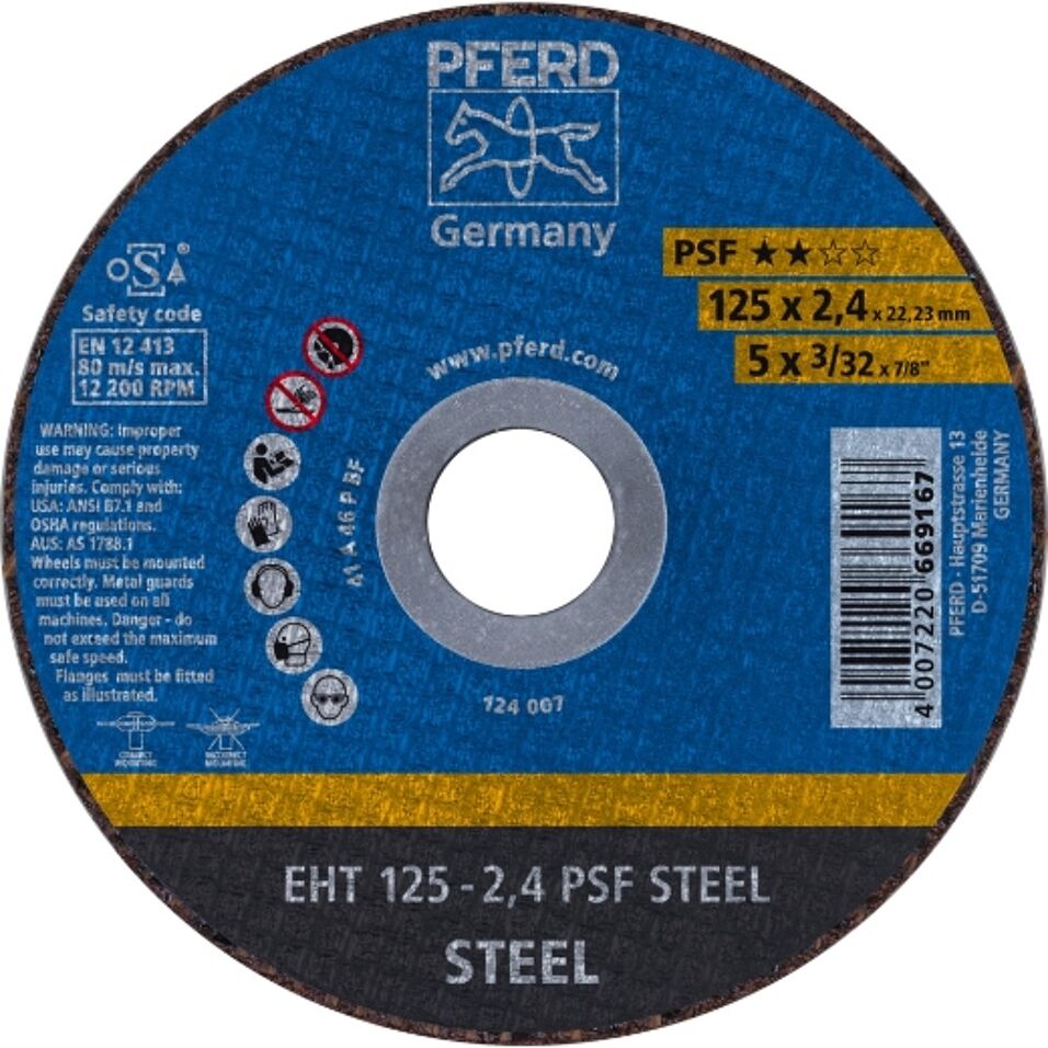 Product afbeelding Pferd doorslijpschijf EHT 125-2,4 PSF STEEL