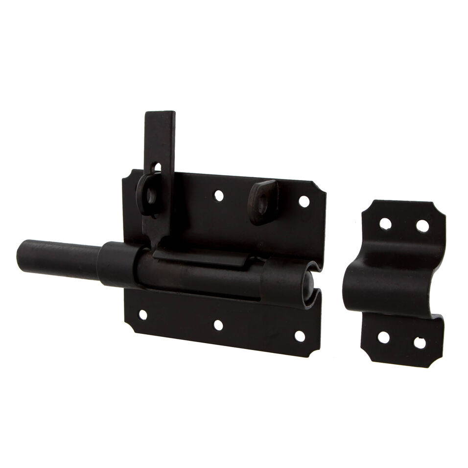 Product afbeelding Hangslotgrendel zwart         100 x 80mm