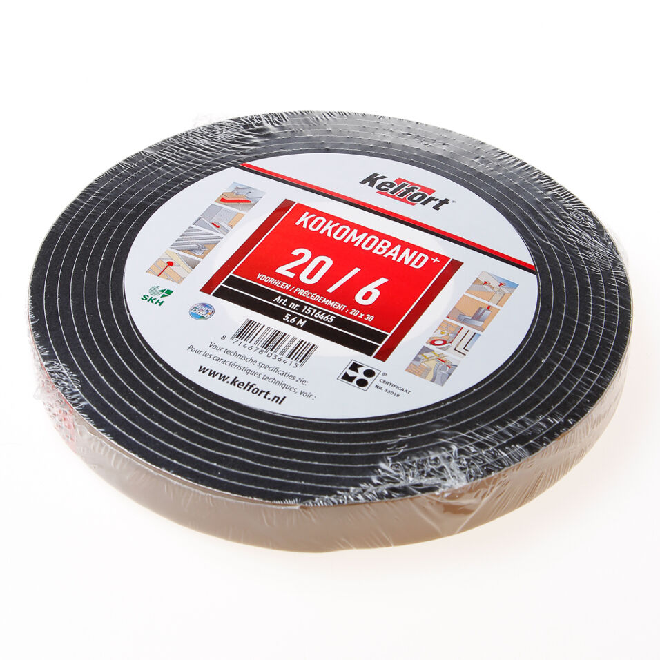 Product afbeelding Kelfort kokomoband zwart 20 mm x 5.6 m