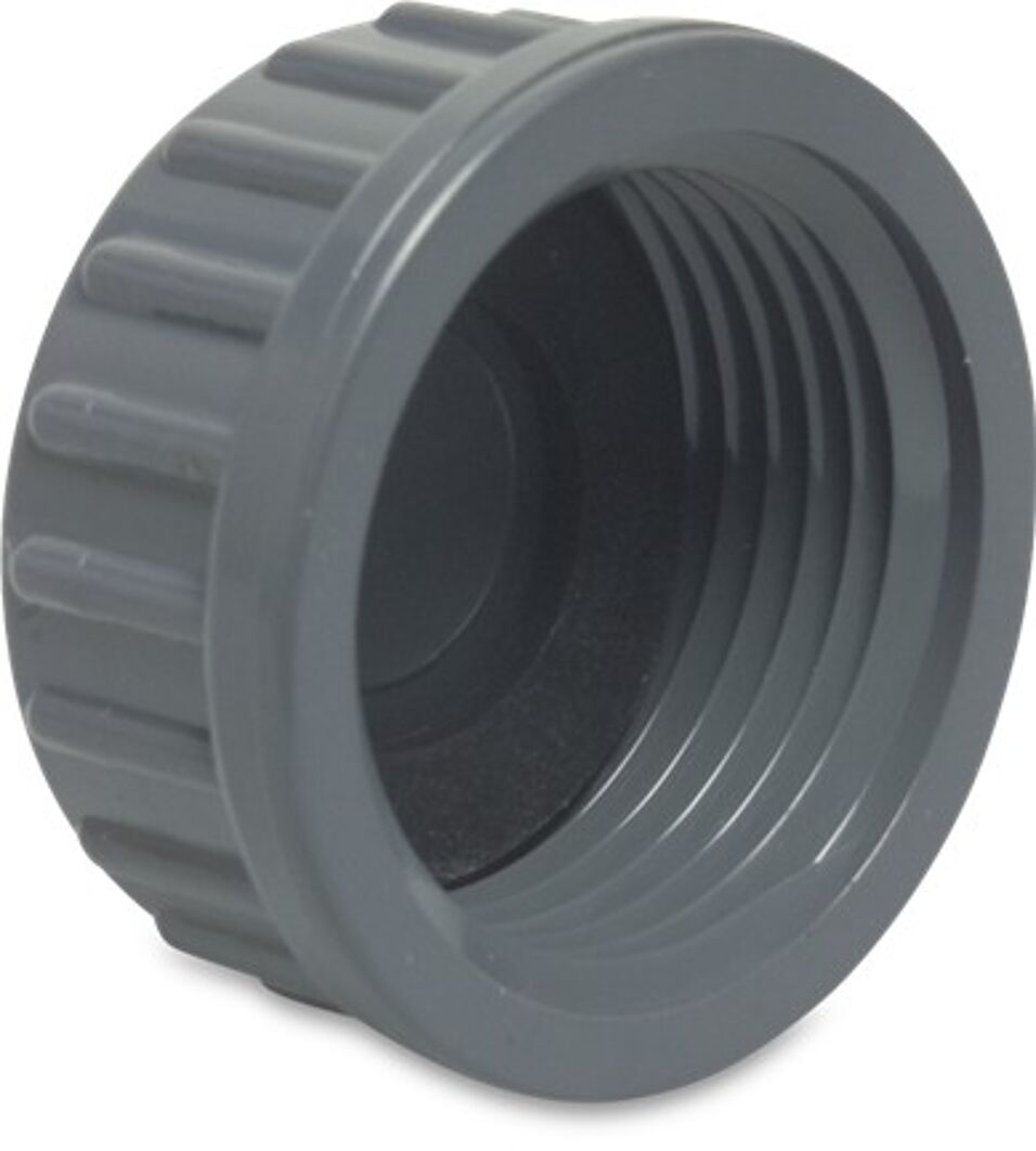 Product afbeelding Eindkap PVC-U 1 1/4" binnendraad 10 bar grijs type vlak