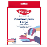 HeltiQ Gaaskompres Large 10 x 10 cm a 10 stuks
