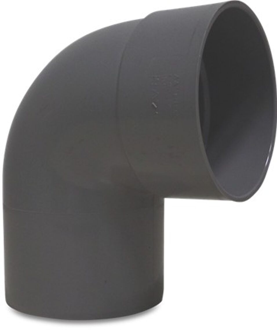 Product afbeelding Bocht 87° PVC-U 40 mm lijmmof x spie grijs KOMO
