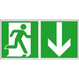 Sticker nooduitgang rechts     400x200mm