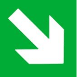 Sticker pijl omhoog/omlaag     150x150mm