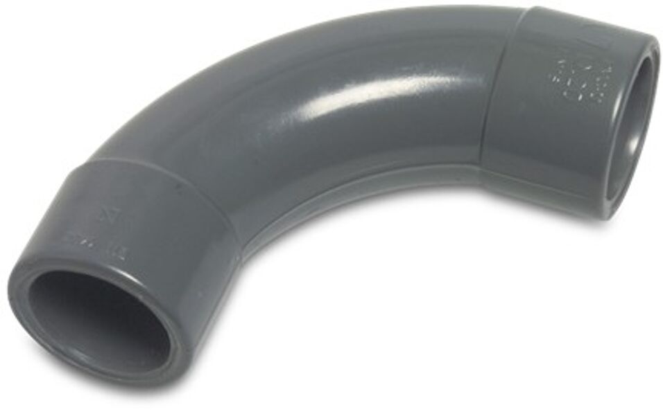 Product afbeelding Bocht 90° PVC-U 63 mm lijmmof 10 bar grijs type handgevormd