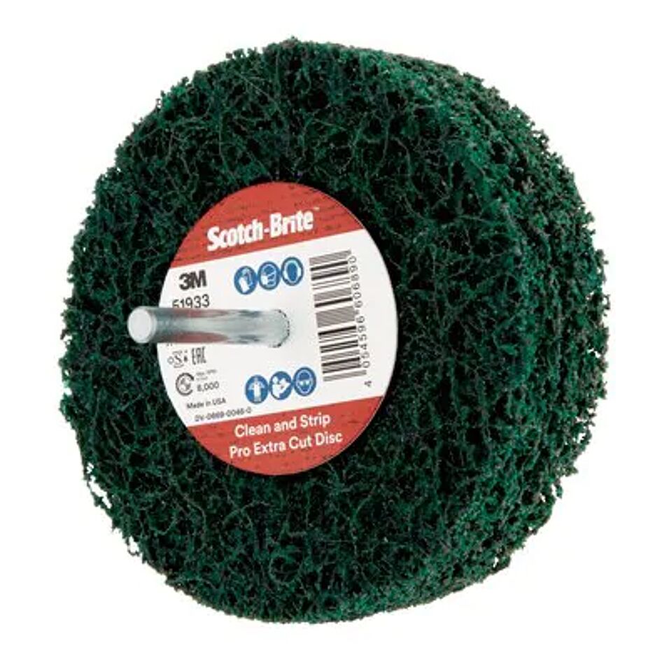 Product afbeelding 3M Scotch-Brite Clean and Strip Schijf XT-ZS Pro Extra Cut op stift, 100 mm x 25 mm x 6 mm, A XCRS