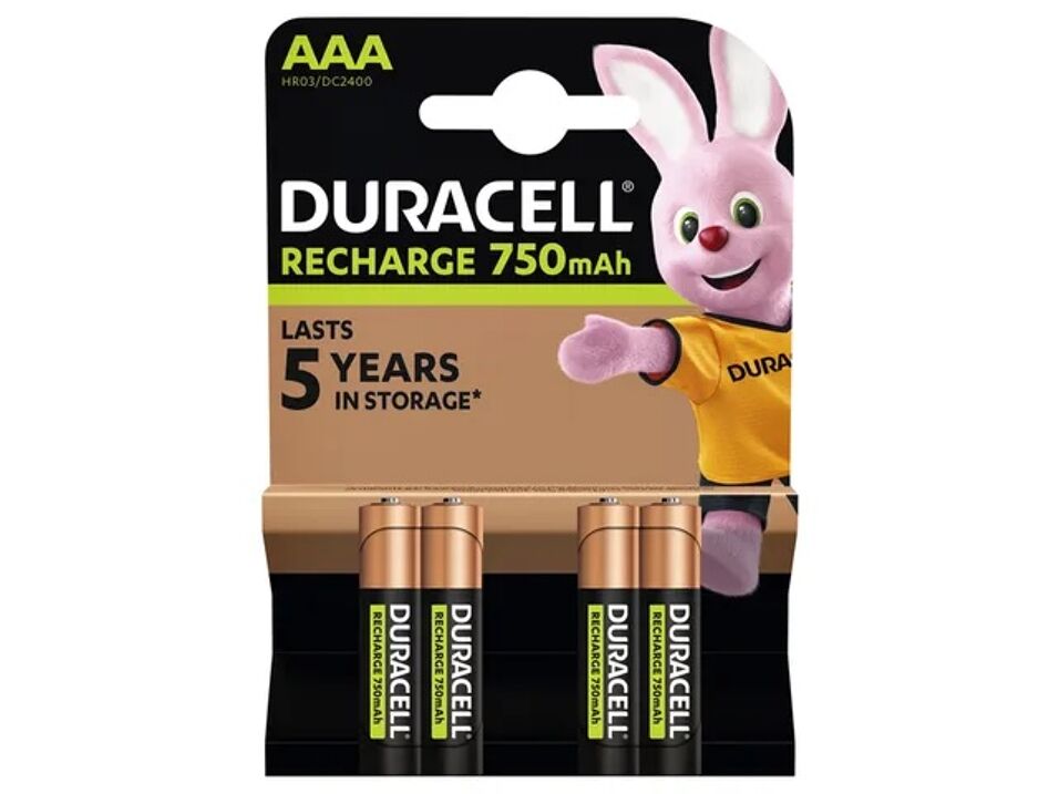 Product afbeelding Duracell oplaadbare batterij  a 4st AAA   1,2 v