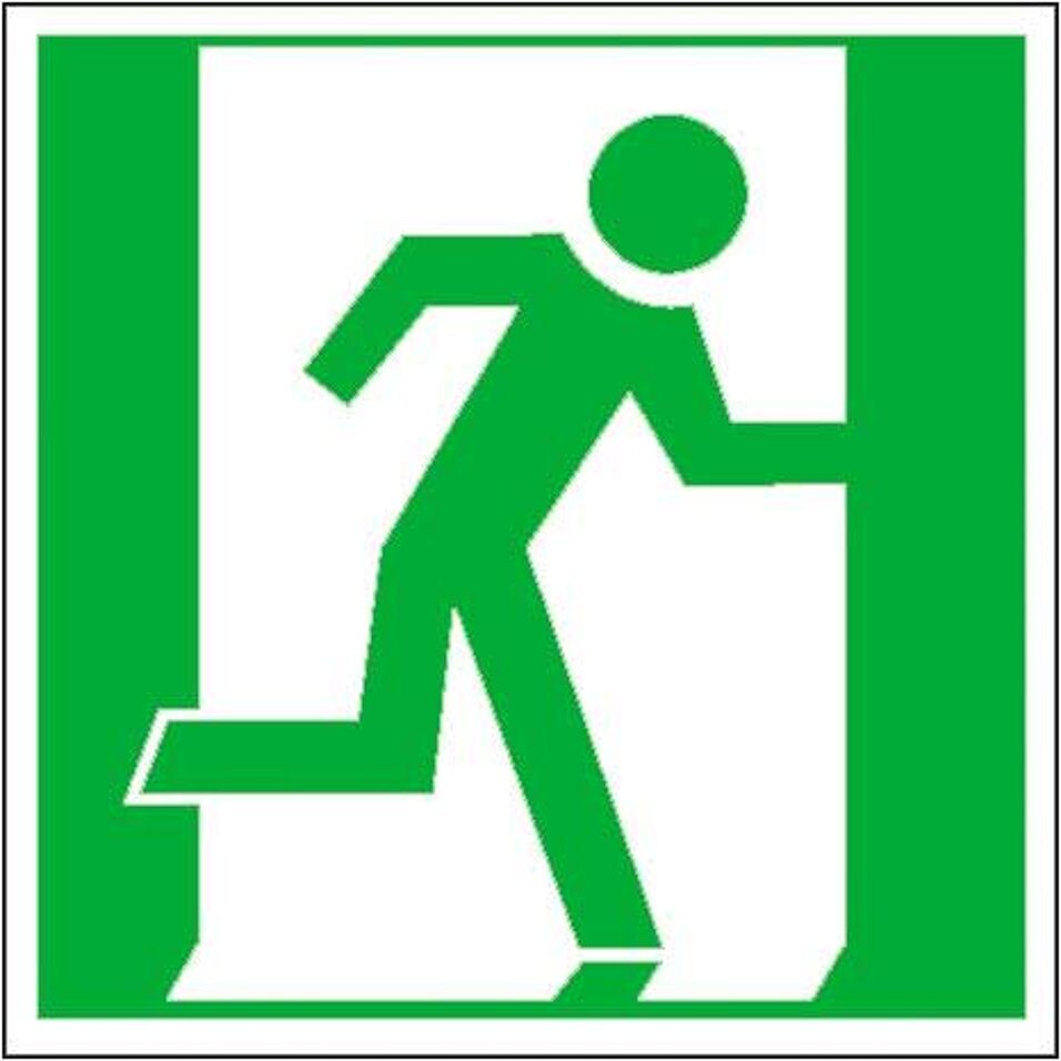 Product afbeelding Sticker nooduitgang rechts     150x150mm