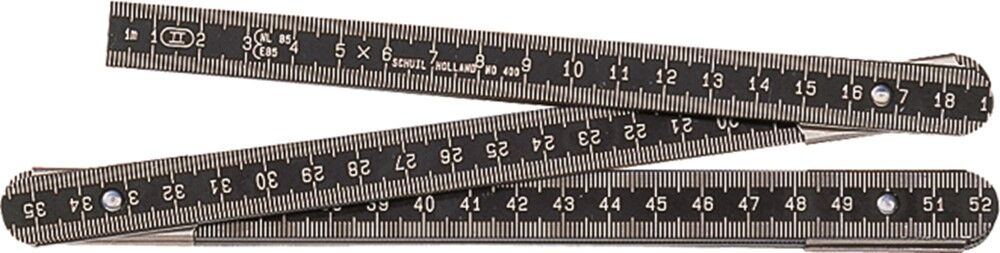 Schuil duimstok alu/zw.  2-mm/mm