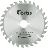 Fortis cirkelzaagblad 190x2.6x30 30t (w)