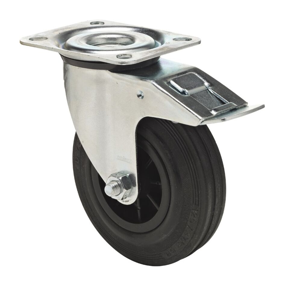 Product afbeelding Colson zwenkwiel BPPM met topplaat en rem 100 x 30mm 70kg