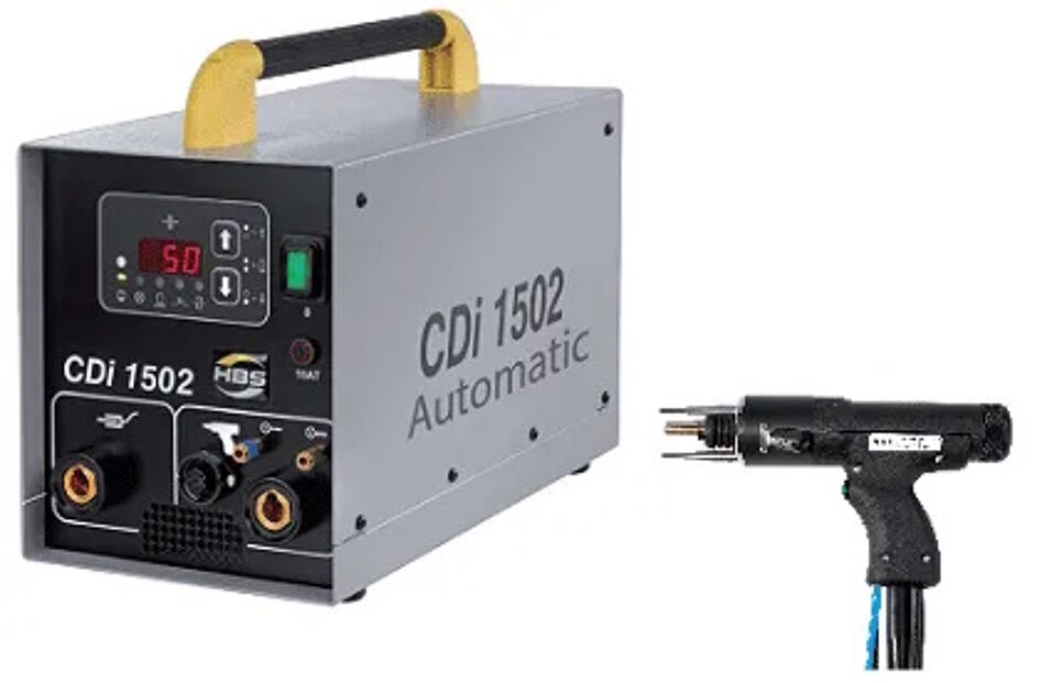 Product afbeelding HBS stiftlasmachine CDI 1502 met laspistool C08