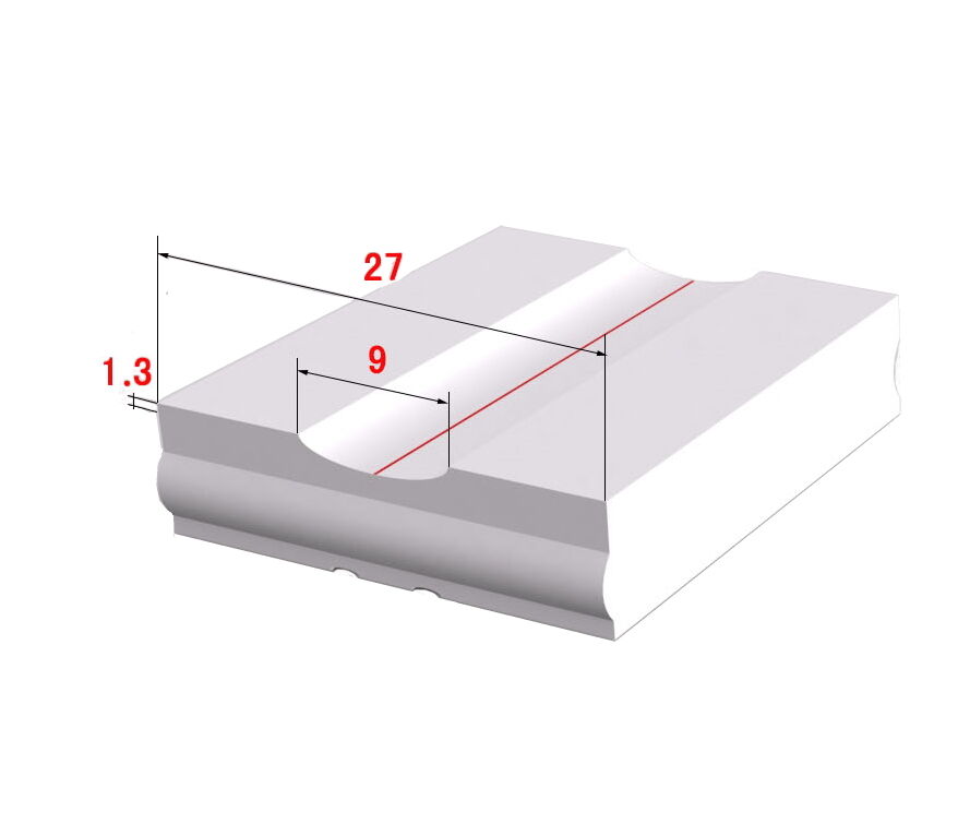 Clark lassteentjes vlak groef 1.3 x 9mm