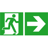 Schild nooduitgang rechts 200x400 mm PVC-Folie