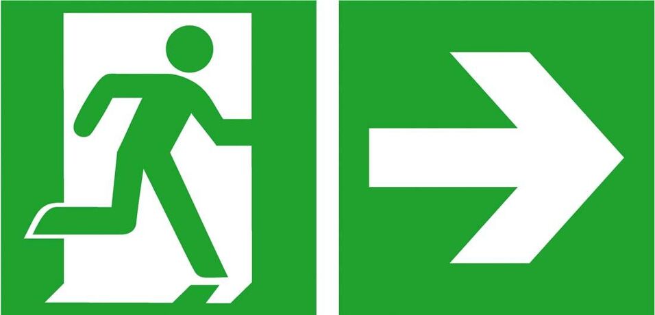 Product afbeelding Schild nooduitgang rechts 200x400 mm PVC-Folie