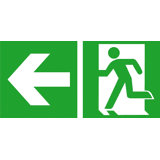 Schild nooduitgang links 200x400 mm PVC-Folie