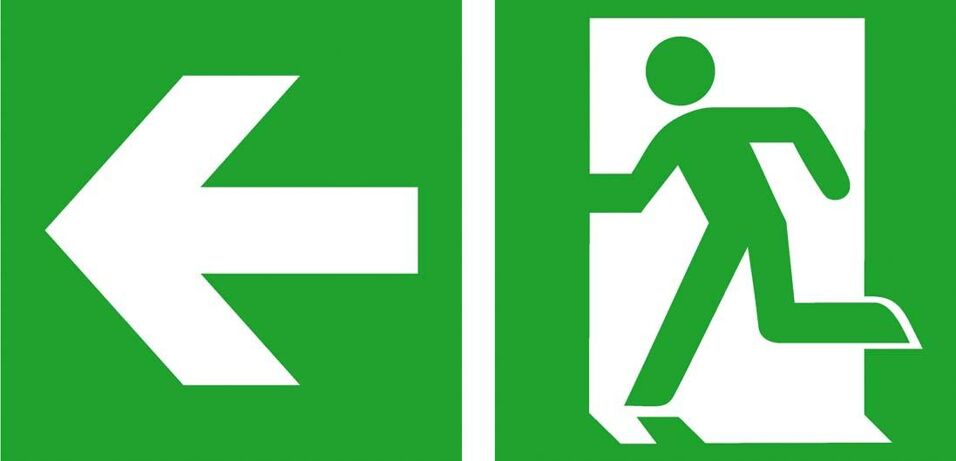 Product afbeelding Schild nooduitgang links 200x400 mm PVC-Folie