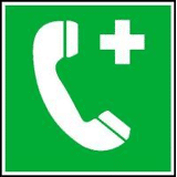 Bord telefoon 1ste hulp        200x200mm