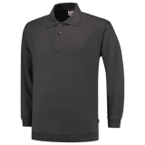 Polosweater boord donkergrijs 