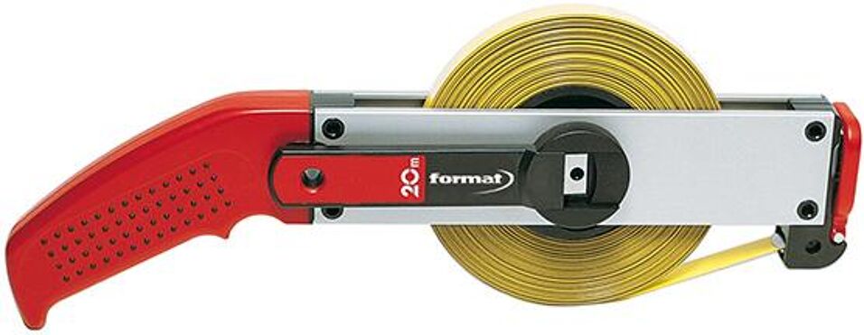 Product afbeelding Format Stalen landmeter Staal polyamide gecoat geel 13mmx20m