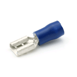 Kabelschoen,vlak,huls,blauw 6.3 a50st geisol., 1.5-2.5mm, 0,8
