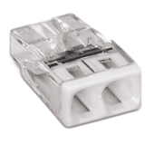 Wago lasklem compact transparant    2-v., 0.50-2.5mm2 voor massive aders
