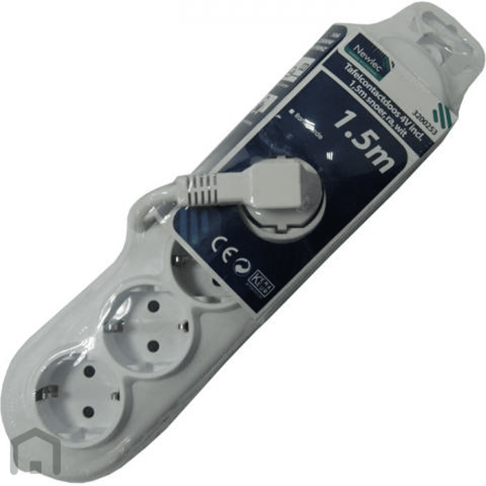Product afbeelding Newlec tafelcontactdoos RA wit 3V 3m