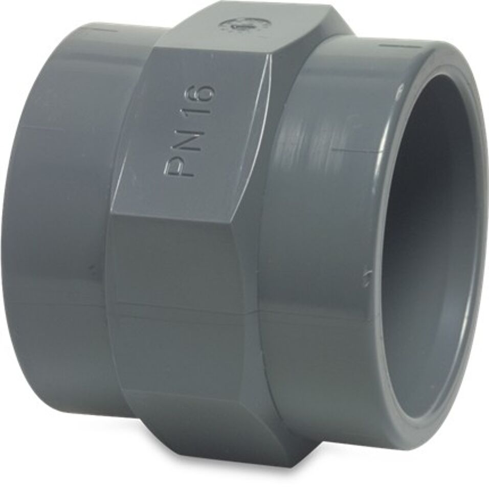 Product afbeelding Overgangssok PVC-U 32 mm x 1/2" lijmmof x binnendraad 16 bar grijs