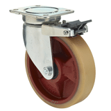 Colson zwenkwiel JBCV met topplaat en rem 125 x 50mm 500kg