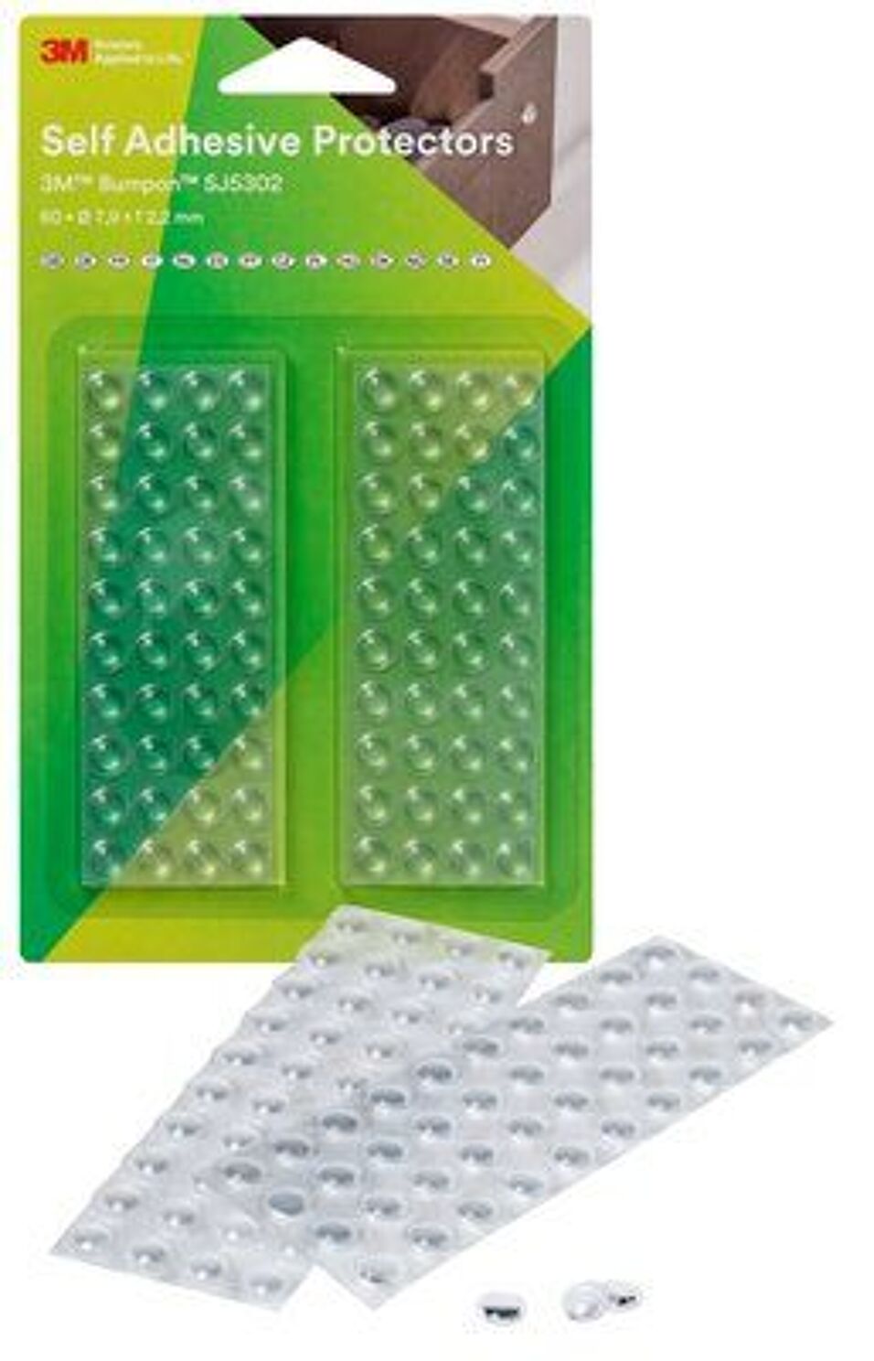 Product afbeelding 3M rubber dop rond      7.9x 2.2mm 80st bl.