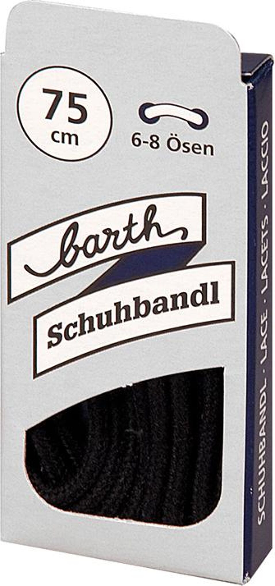 Product afbeelding Barth veters plat zwart lengte 150 cm