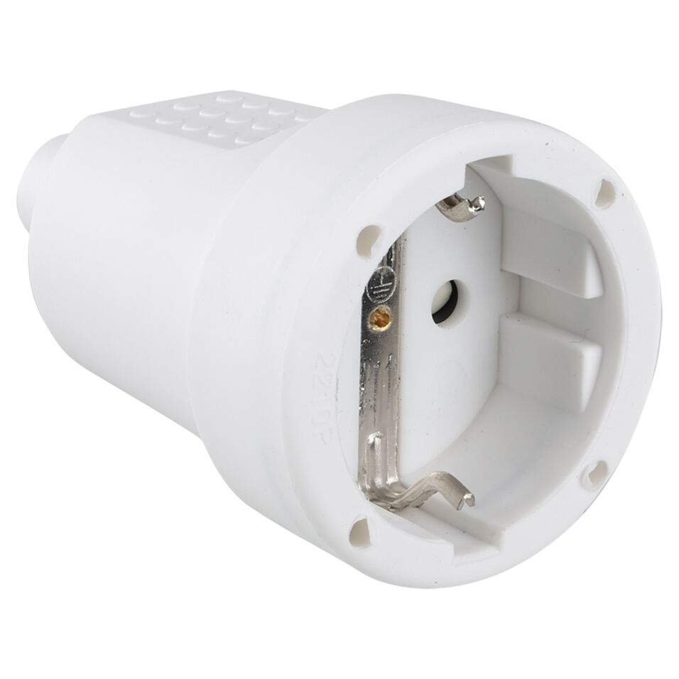 Product afbeelding Contrastekker randaarde PVC wit   10/16a