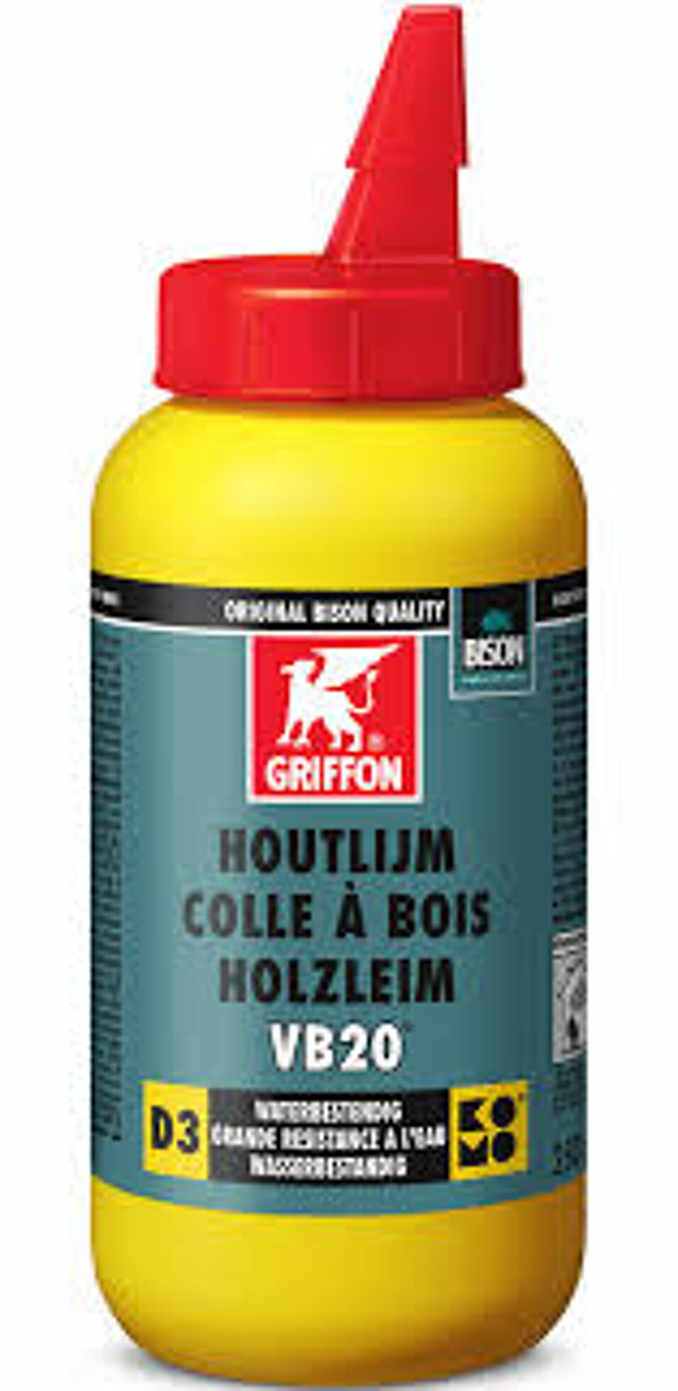 Product afbeelding Griffon waterbestendige, witte houtlijm op basis van PVAc in 750 grams flacon