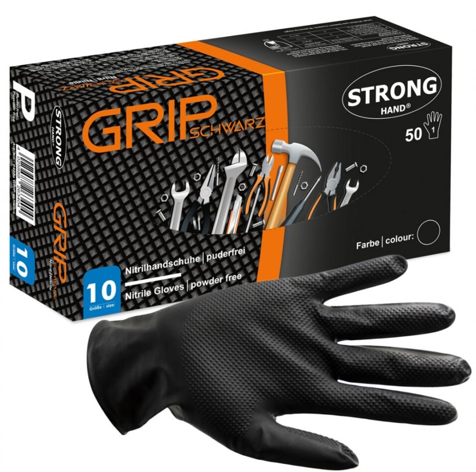 Product afbeelding Stronghand Grip nitril zwart a 50 stuks maat 11