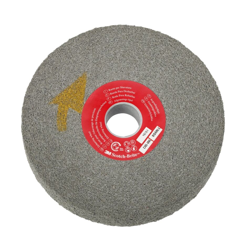 Product afbeelding 3M Scotch-Brite Ontbraamwiel DB-WL, rood, 203 mm x 25 mm x 76 mm, 7S FIN