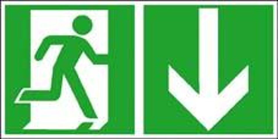Product afbeelding Bord nooduitgang rechts        400x200mm