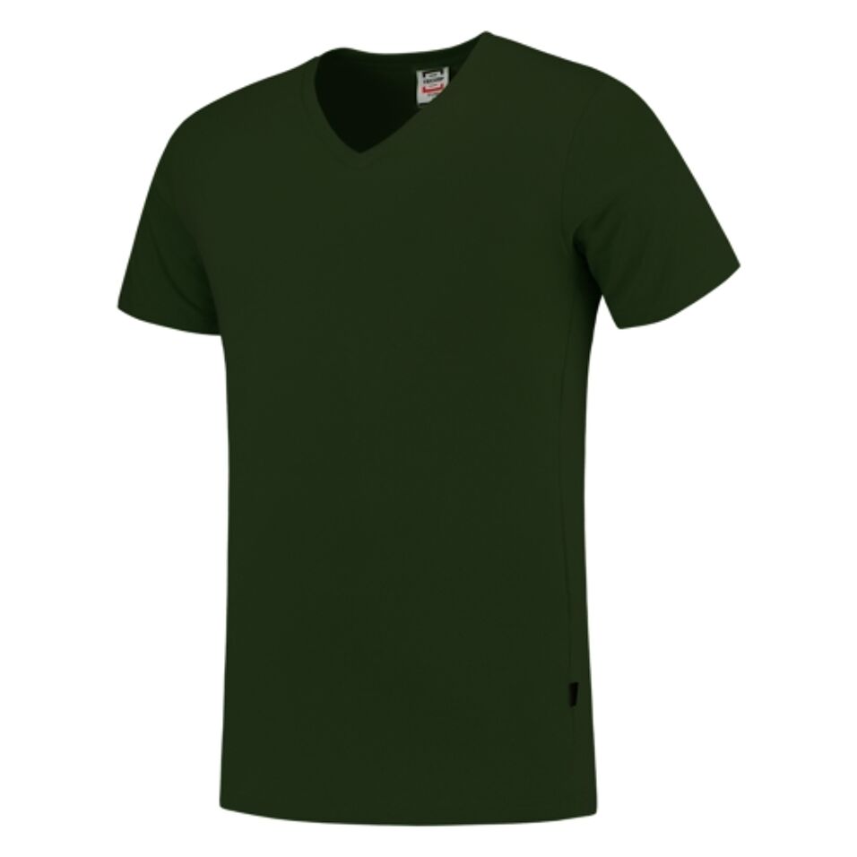 Product afbeelding T-shirt 101005 groen v-hals            S
