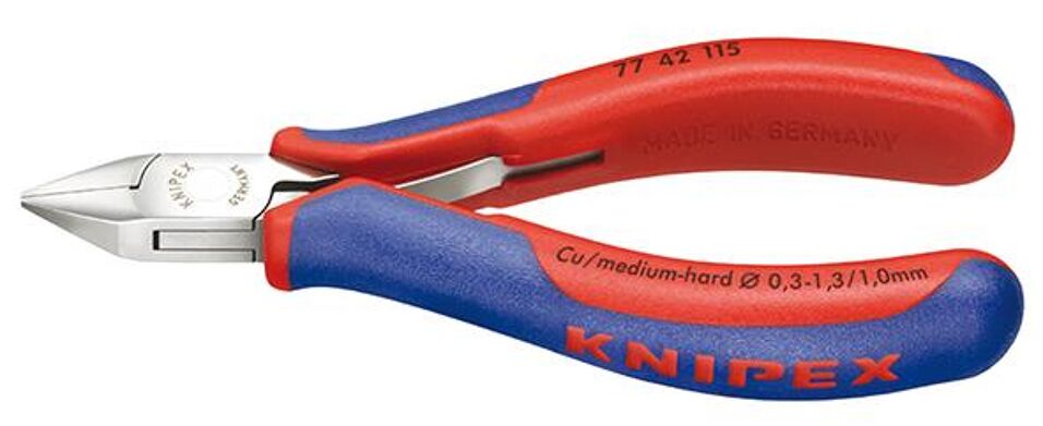 Product afbeelding Knipex Elektronica-zijsnijtang spitse kop, zonder facet 115mm