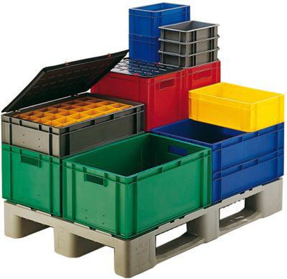 Product afbeelding Stapelbare transportbak 600x400x270 mm grijs