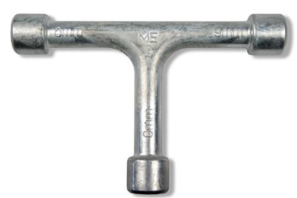 Product afbeelding Flessensleutel gas-en zuurstof T-model, 3 maten in 1 sleutel