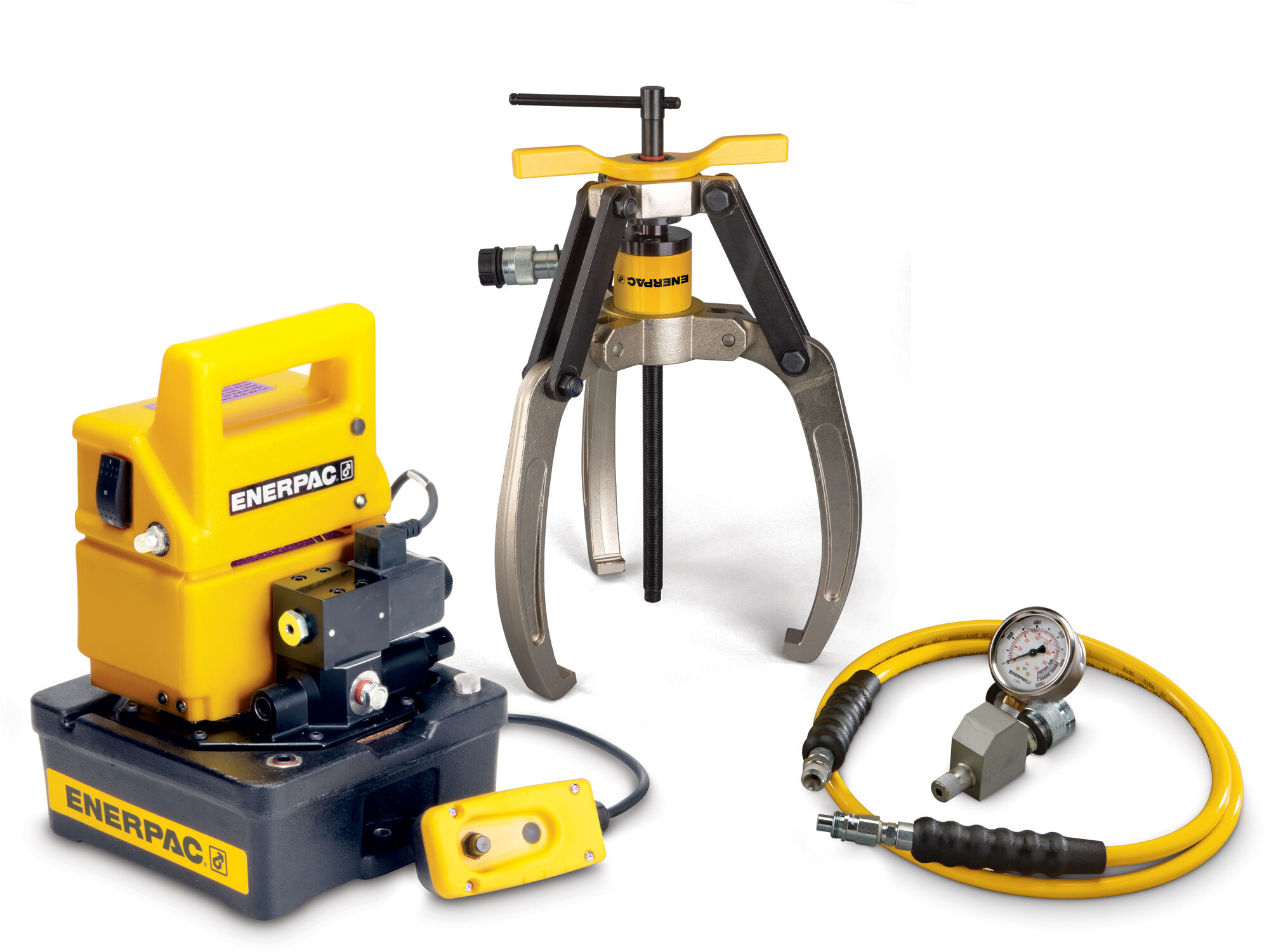 Enerpac hydraulische trekker set lock-grip 3 armen met elektrische pomp 115v