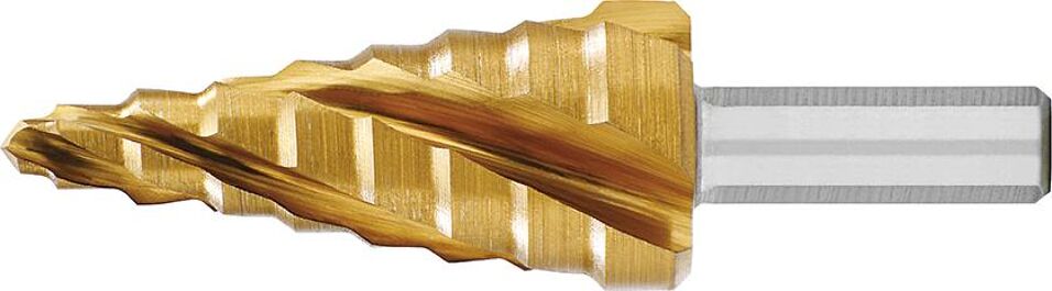 Product afbeelding Exact Getrapte boor HSS TiN 4-voudige spiraalgroef 4-20mm